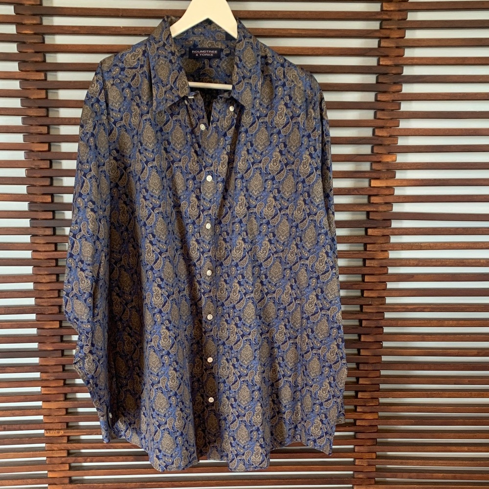 Rooundtree & Yorke Long-Sleeve Button-Down Shirt